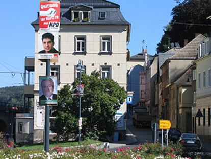 Carteles electorales en la localidad sajona de Königstein, junto a la frontera entre Alemania y la República Checa.
