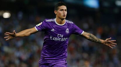 James, depois de marcar um gol contra o Espanyol.