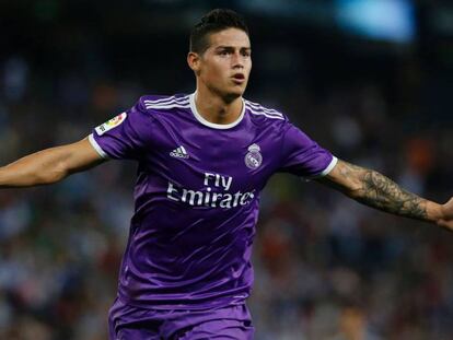 James, depois de marcar um gol contra o Espanyol.