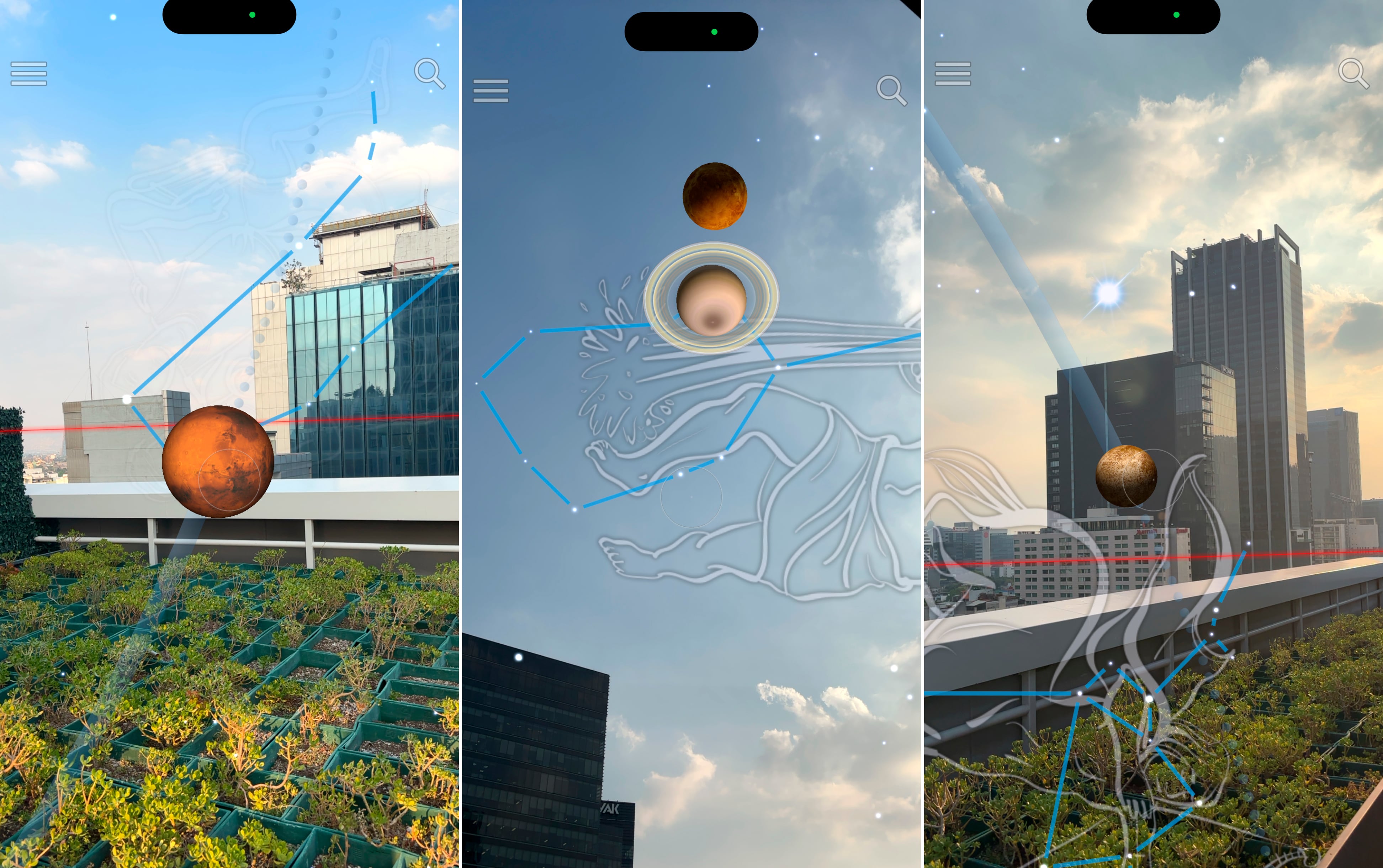 Visualización desde aplicaciones en realidad aumentada.