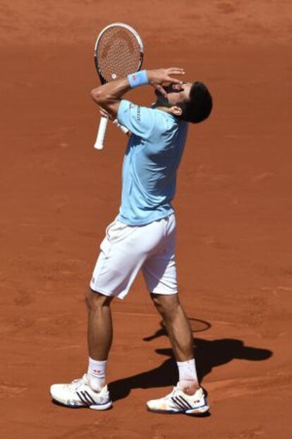 Djokovic, durante el partido ante Gulbis