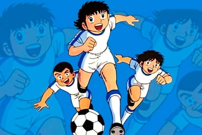 Imagen promocional de 'Campeones: Oliver y Benji' (1983).