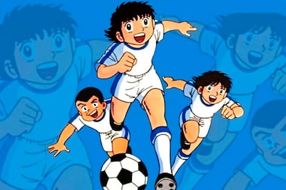 Imagen promocional de 'Campeones: Oliver y Benji' (1983). 