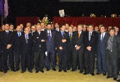 Rectores de las universidades españolas, durante el acto de ayer en el campus de Leioa.