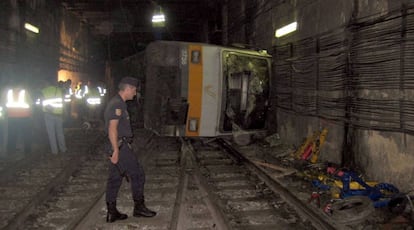 Imagen del accidente en el Metro de Valencia, en 2006.