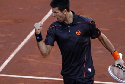 Djokovic celebra un punto