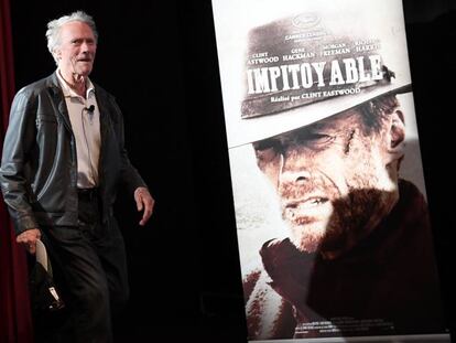 Clint Eastwood, antes de la clase magistral que ofreci&oacute; ayer en el festival de Cannes.  