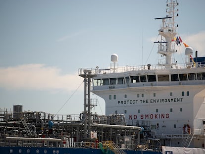 El buque noruego Yara Nauma, dedicado al transporte de amoniaco, atracado la semana pasada en el puerto de Algeciras.