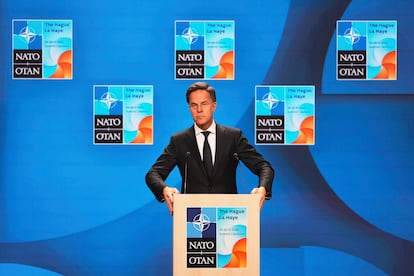 El secretario general de la OTAN, Mark Rutte, este lunes en La Haya.
