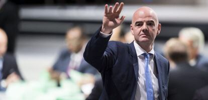 Gianni Infantino, el viernes en la sede de la FIFA durante la votaci&oacute;n.