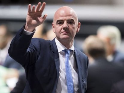 Gianni Infantino, el viernes en la sede de la FIFA durante la votaci&oacute;n.