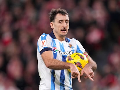 Mikel Oyarzabal celebra su anotación frente a Osasuna en la Copa del Rey.