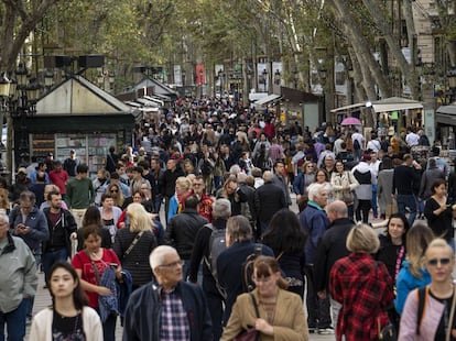 La Rambla de Barcelona aquest dimecres a la tarda.