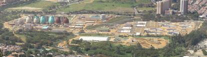 Vista aérea de la planta de tratamiento de Aguas Claras en enero de 2016.