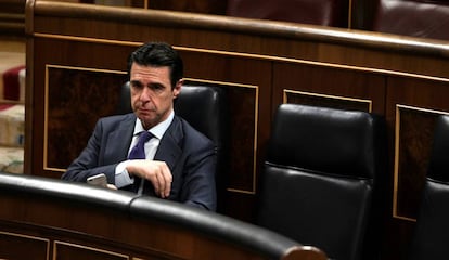 José Manuel Soria, en el Congreso de los Diputados, el pasado 13 de abril.