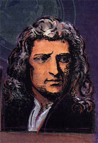 Retrato de Isaac Newton.