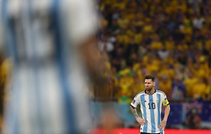 Lionel Messi, durante el encuentro de su selección frente a Australia, que ha supuesto su partido número 1.000 en su carrera profesional. 