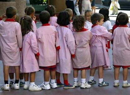 Alumnos de Infantil de un colegio privado.