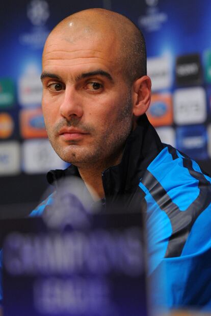 Guardiola, durante la rueda de prensa previa a la vuelta de la semifinal de 'Champions'.