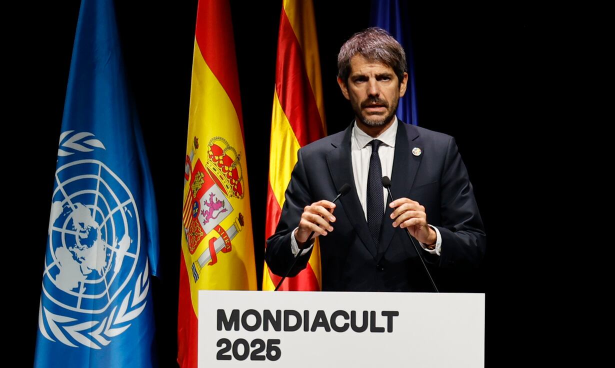 El ministro de Cultura, Ernest Urtasun, en el Mondiacult 2025. 