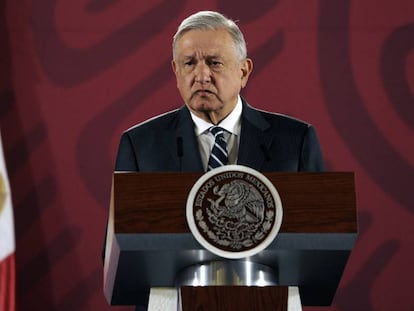 López Obrador durante la mañanera este martes.