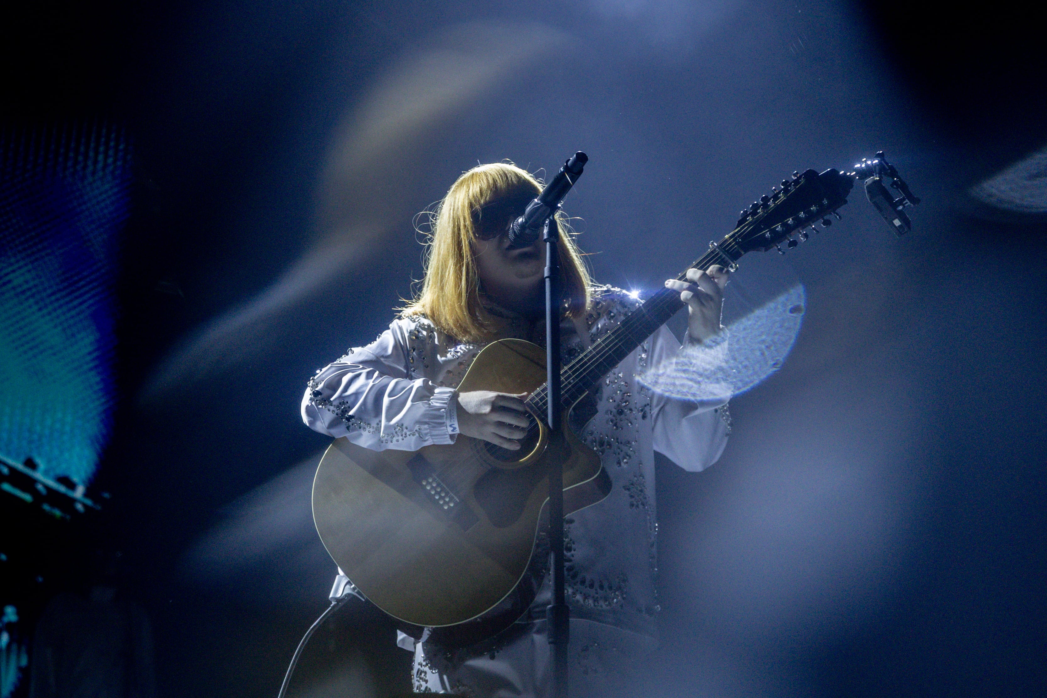 El cantante Rusowsky durante un concierto en el Movistar Arena, el 25 de septiembre de 2025 en Madrid, España.