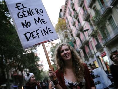 Marcha de transexuales en Barcelona en octubre de 2012.