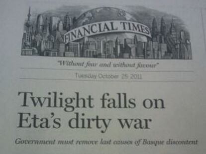 El 'Financial Times' recomienda al PP medidas que eviten la vuelta de ETA