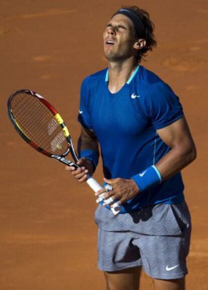 Nadal lamenta un punto durante el partido ante Almagro