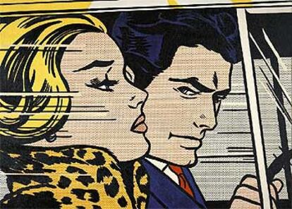 <i>En el coche</i> (1963), de Roy Lichtenstein, en la exposición <i>Todo sobre arte.</i>