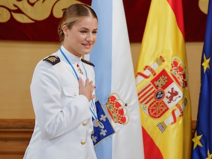 La princesa Leonor, tras recibir este lunes la Medalla de Oro de Galicia.