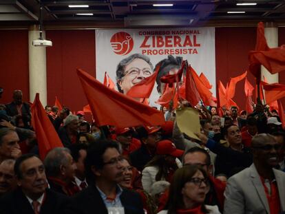El Congreso Nacional Liberal Progresista, en apoyo de la candidatura de Gustavo Petro, en Bogotá, el 17 de mayo de 2022.