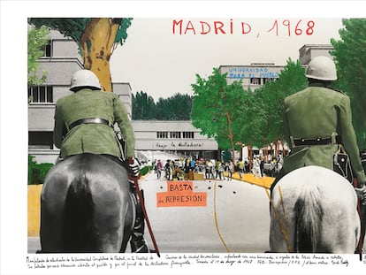 Fotografía de Madrid, 1968, de la serie 'Resistencia al Franquismo', de Marcelo Brodsky.