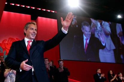 Tony Blair, durante el Congreso de su partido, hoy en Brighton.