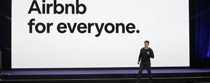 El fundador de AirBnb, Brian Chesky, en un evento en San Francisco.