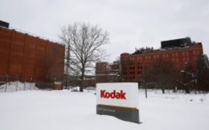 Entrada a la f&aacute;brica de Kodak en  Rochester, Nueva York.