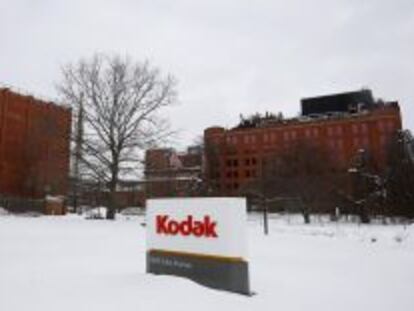 Entrada a la f&aacute;brica de Kodak en  Rochester, Nueva York.