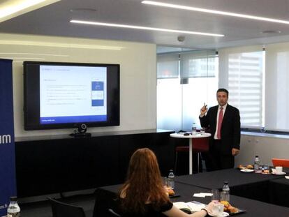 Gustavo Santillán, country manager de Ferratum Bank, en la presentación en Madrid.