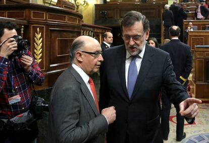 Crist&oacute;bal Montoro y Mariano Rajoy, el pasado 12 de marzo.