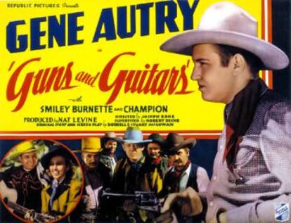 Cartel de la película de 1936 'Pistolas y guitarras'.