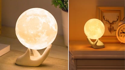 Lámpara de luna con soporte de mano