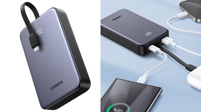 cargador portatil para moviles de tamaño compacto.