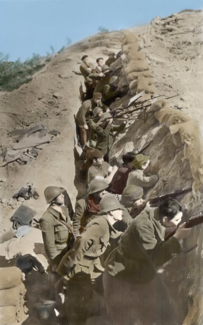 Fotografía de la Batalla de Lopera cedida por José Luis Pantoja que ha sido expuesta en el congreso internacional sobre la Guerra Civil y las Brigadas Internacionales.