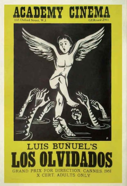 El productor de <i>Los olvidados, </i>Óscar Dancigers, le pidió rodar un final alternativo, optimista, completamente opuesto a la filosofía del filme. "Y Buñuel lo hizo. Sin quejas. Pero nunca se supo más de él hasta que en 1996 ese metraje apareció en la Universidad Nacional Autónoma de México. En la imagen un cartel con una alegoría de la película.