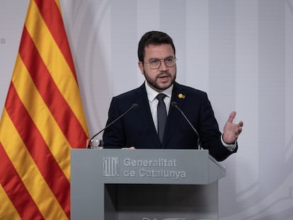 El presidente de la Generalitat, Pere Aragonès, explica las decisiones del Govern para atajar la sexta ola del coronavirus.