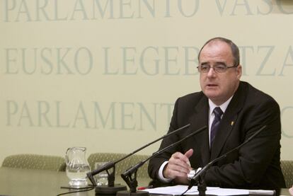 El portavoz del PNV, Joseba Egibar, ayer en el Parlamento.