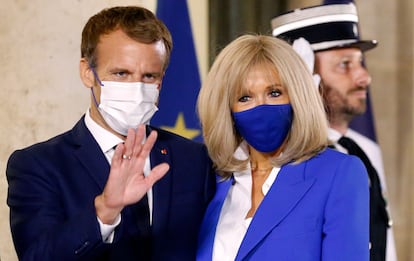 Emmanuel Macron y su mujer Brigitte Macron, el pasado septiembre en una recepción en el Elíseo.