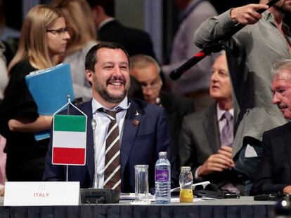 El ministro de interior italiano, Matteo Salvini, junto a su homólogo de Luxemburgo. 