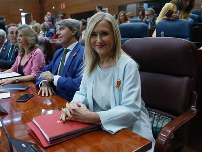 Cristina Cifuentes, hoy en la Asamblea de Madrid. 