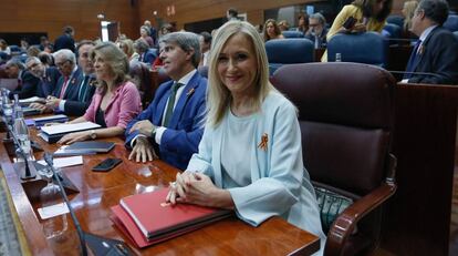 Cristina Cifuentes, hoy en la Asamblea de Madrid. 